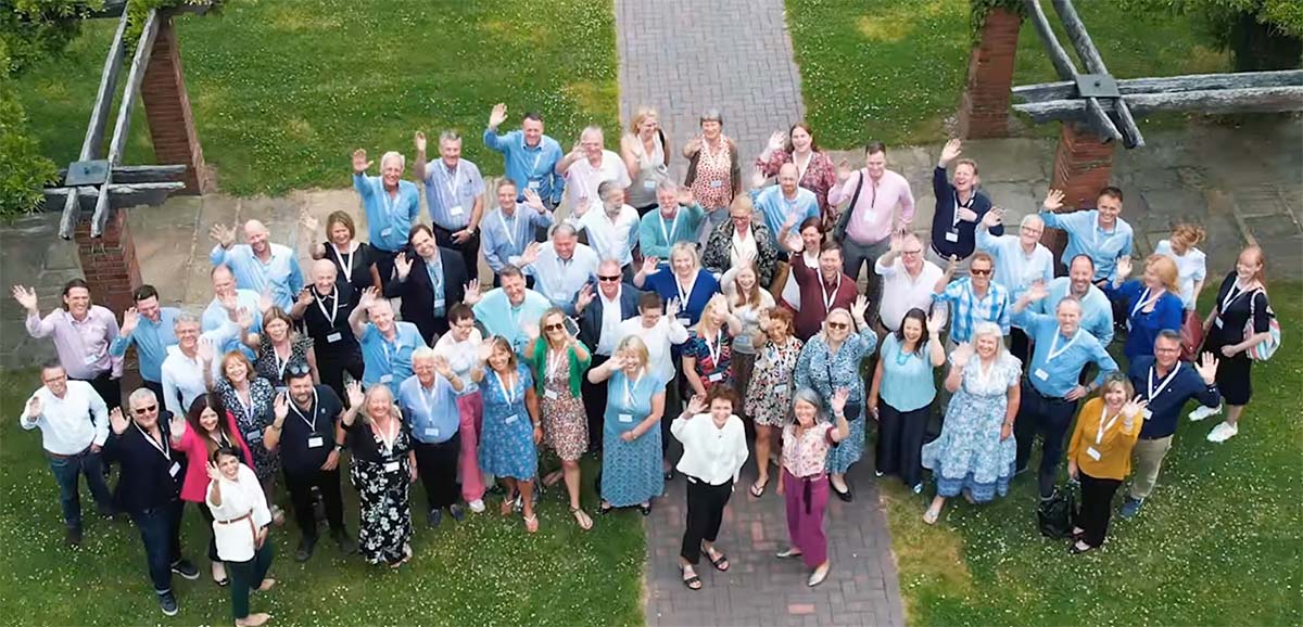 An aerial photo of the Marketing Centre team