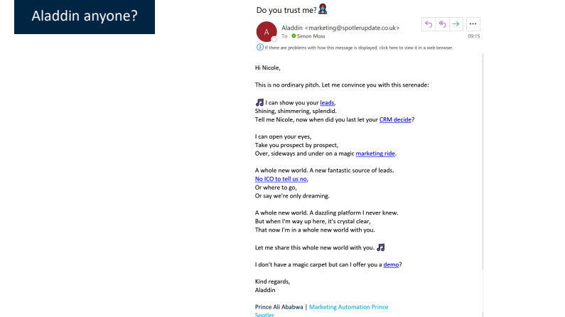 Spotler email example Spotler email example